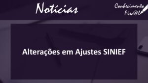 Alterações em Ajustes SINIEF